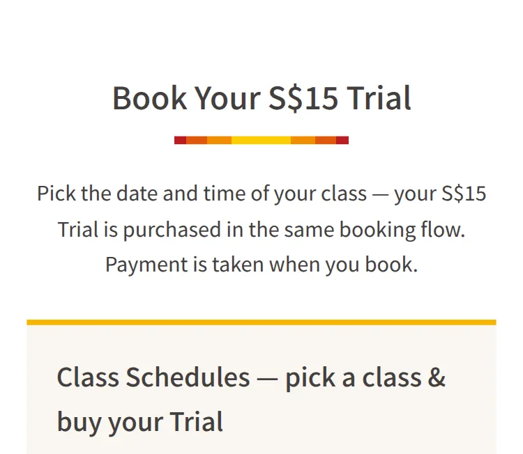 Book Your S$15 Trial
