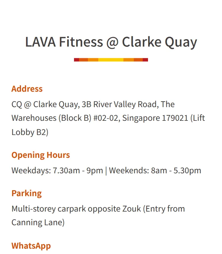 LAVA Fitness at Clarke Quay