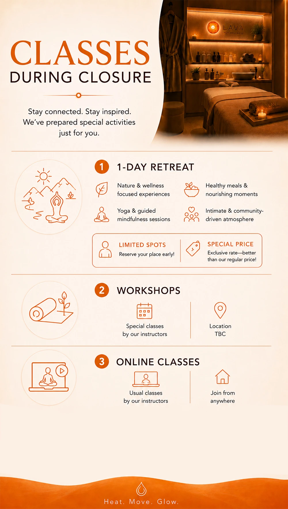 Classes During Closure - 1-Day Retreat, Workshops, Online Classes